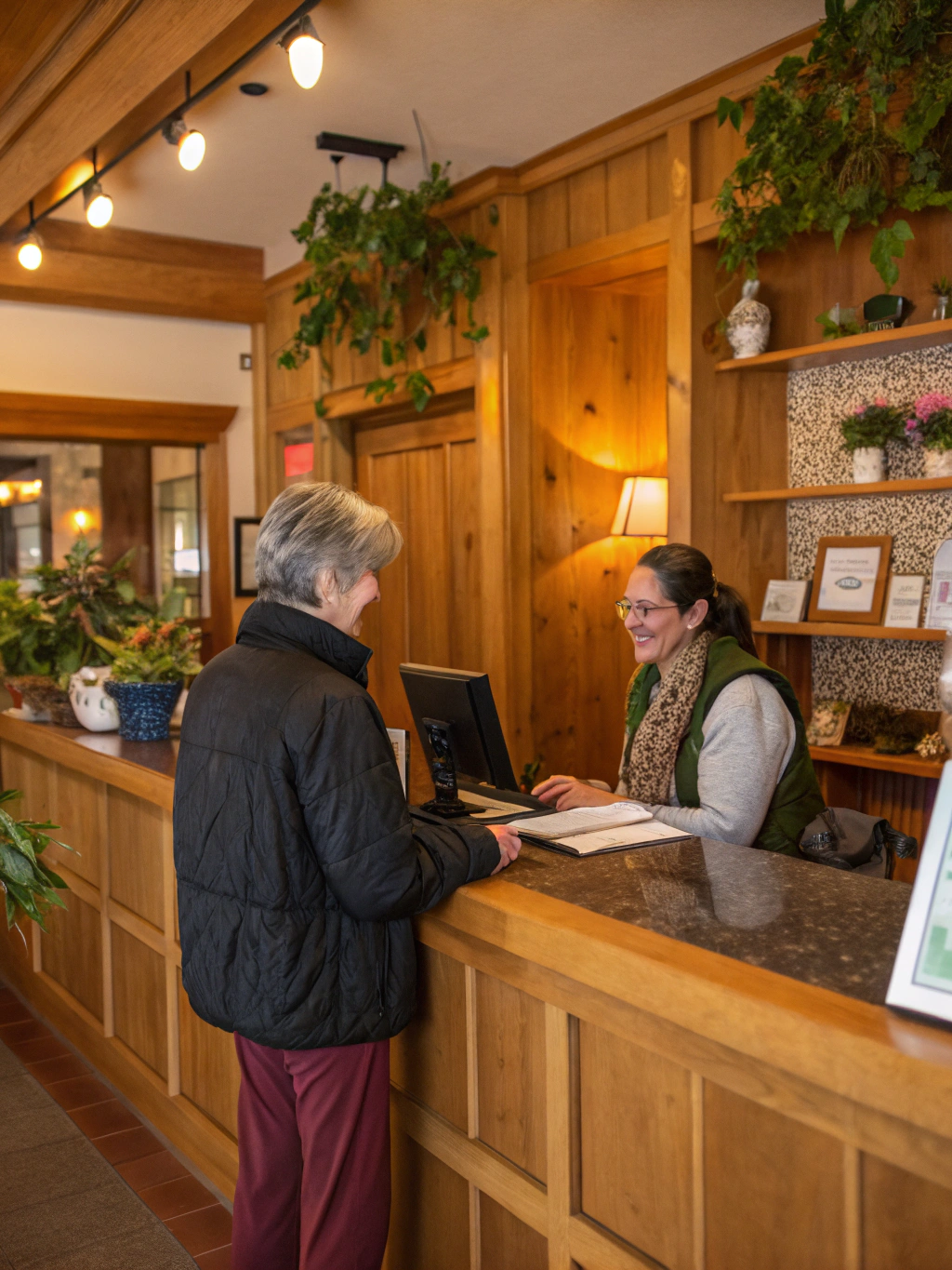 Hospitality staff providing attentive, human-centered service to guests