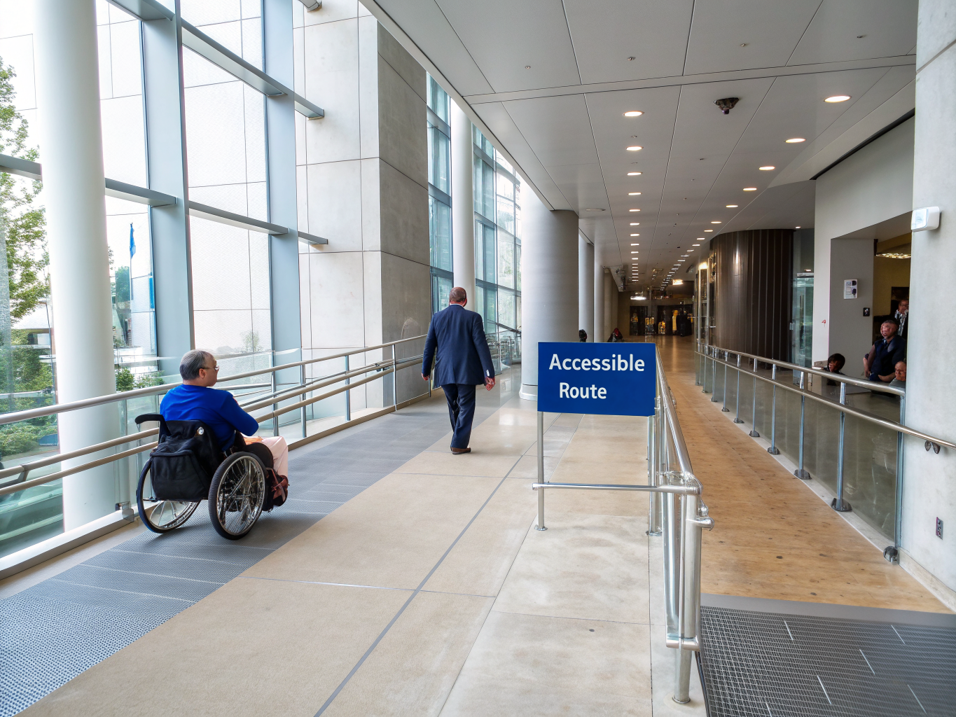 Indian operations coordinator reviewing and preparing an accessible venue for therapy sessions